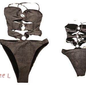 Stylish Black Cut-Out One-Piece Swimsuit